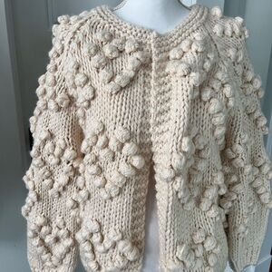 Chicwish Cream Textured Knit Cardigan